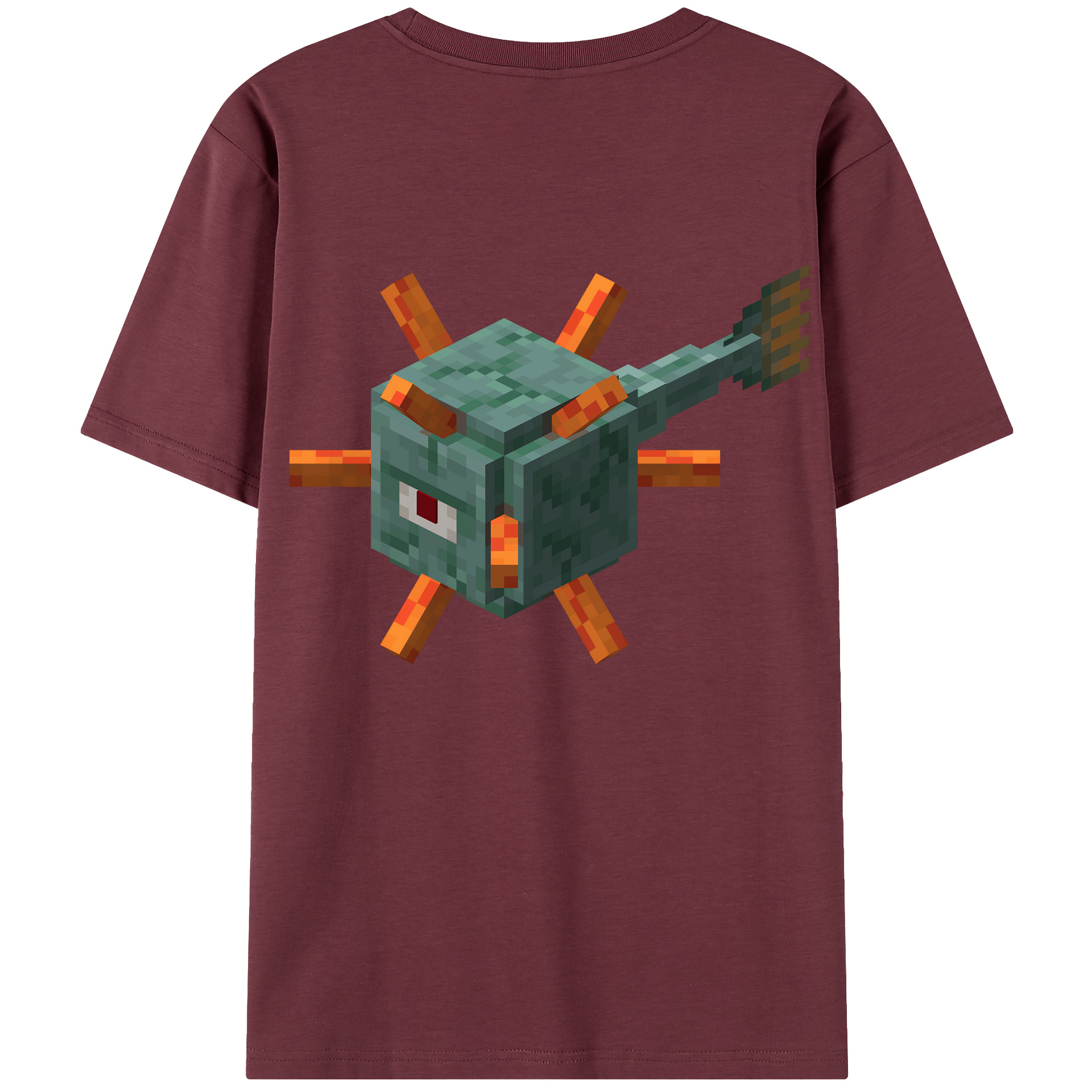 （画像用） マインクラフト ブロックの世界 Minecraft MC Block world 綿100％半袖Tシャツ（背面プリント）